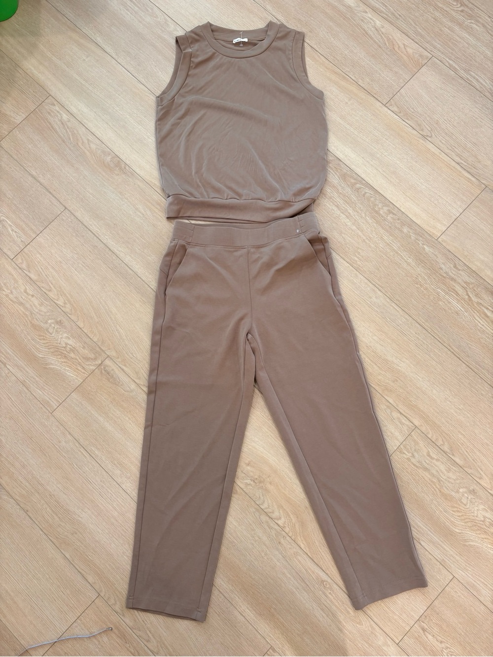 OGL Brown Sleeveless Tank and Straight-Leg Jogger Set